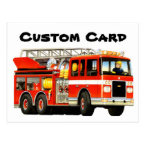Custom Firetruck postcards