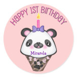 stickers, gifts, cupcakes, first birthday, panda
