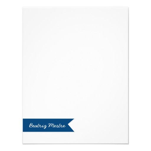 Custom Flat Note Card Blue Banner | Eco-Friendly Personalized Invitation