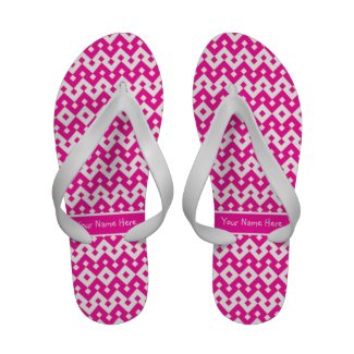 Custom Flipflop Sandals: Candy Pink and White