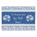 Custom Floral Faux Lace Get Well Card