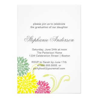 Custom floral photo graduation invitation