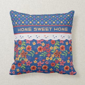 Custom Floral, Polkas, Faux Lace Pillow or Cushion