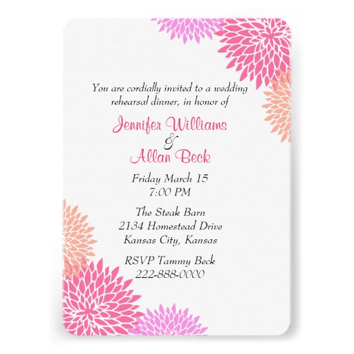 Custom Floral Wedding Rehearsal Dinner Invitation