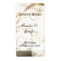 Custom Flourish Wedding Wine Labels