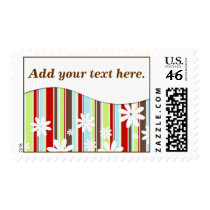 Custom Flower Stripe Postage postage by JoyOfLife Custom Flower Stripe Postage postage