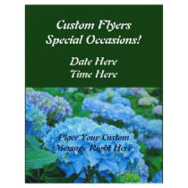 Custom Flyers Special Occasions! Blue Green Floral