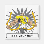 Custom Football Player Yellow Fridge Magnets
