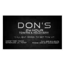 Custom for Don's Towing Business Card Templates