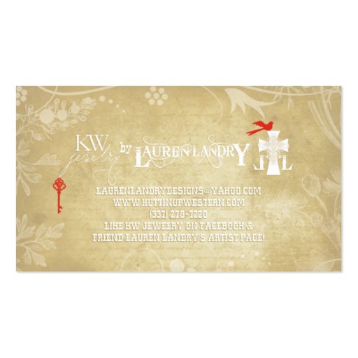Custom for KW Jewelry Business Card Template (back side)
