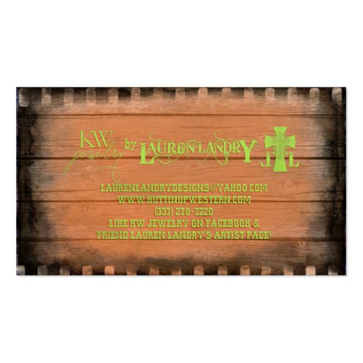 Custom for KW Jewelry Business Card Templates (back side)