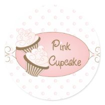 Custom for Pink Cupcake Round Stickers