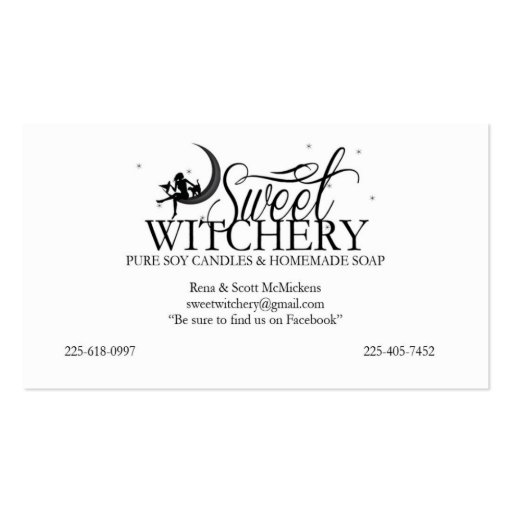 Custom for Sweet Witchery Business Card (front side)