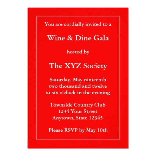 Custom Formal Red Invitation or Announcement
