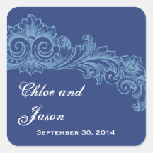 Custom French and Baby Blue Wedding Sticker