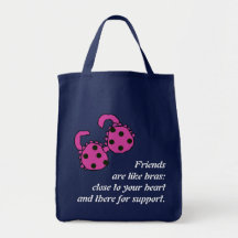 Custom Friends are like bras Tote Canvas Bags