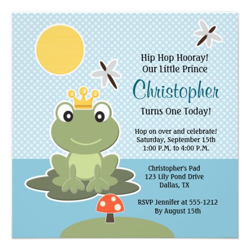 Custom Frog Birthday Invitation