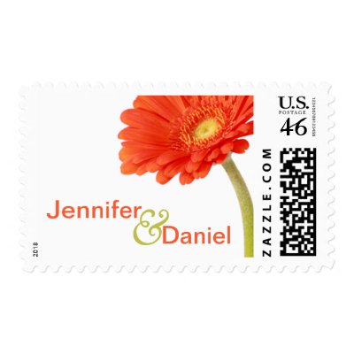 Custom Gerbera Daisy Wedding Postage Stamp