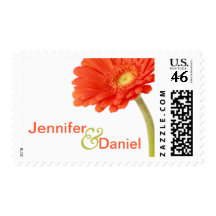 Custom Gerbera Daisy Wedding Postage Stamp