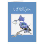 Custom, Get Well Soon,Masculine,Fishing,Kingfisher Greeting Card