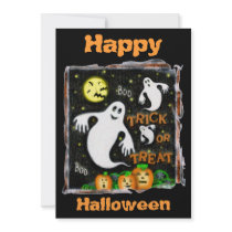 Custom Ghosts Halloween Party Invitation by jamiecreates1 Custom Ghosts Halloween Party Invitation