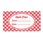 Custom Gingham Kitchen Labels