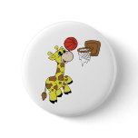 CUSTOM GIRAFFE BASKETBALL Button