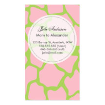 Custom giraffe mommy card business card