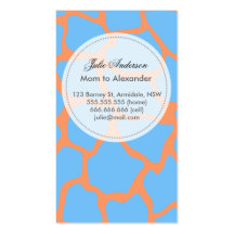 Custom giraffe mommy card business card