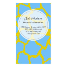 Custom giraffe mommy card business card template