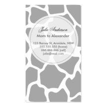 Custom giraffe mommy card business card templates