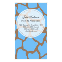 Custom giraffe mommy card business cards