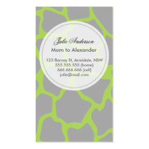 Custom giraffe mommy card business cards