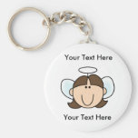Custom Girl Brown Angel Keychain