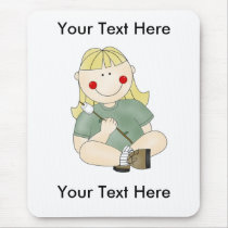 Custom Girl Camping Mousepad - Customizable by toddlersplace Custom Girl Camping Mousepad - Customizable