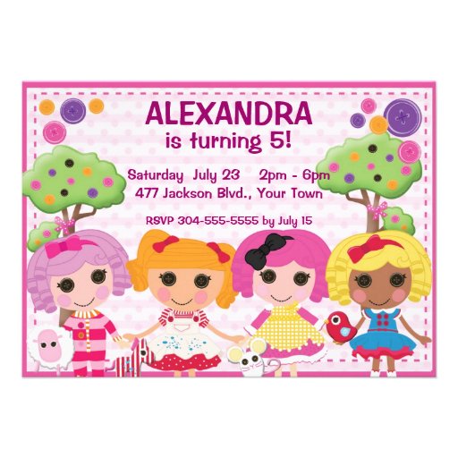 Custom Girls Ragdoll Birthday Party Custom Announcement