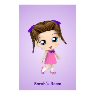 Custom Girls Room Chibi Poster print