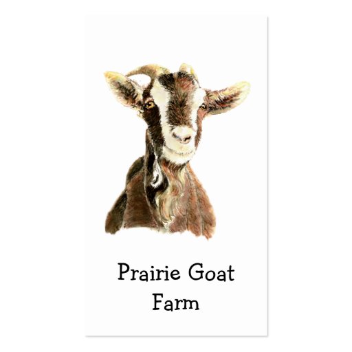 Custom Goat Farm Animal Business Card (back side)
