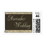 Custom gold and white damask postage