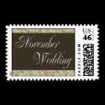 Custom gold and white damask postage