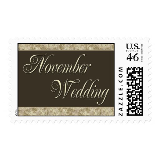 Custom gold and white damask postage