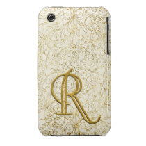 Custom Gold Monogram iphone case Iphone 3 Case-mate Case