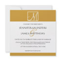 Custom Gold Monogram Wedding Invitation invitation