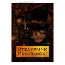 Custom Gold Plaque Steampunk Inventor Card