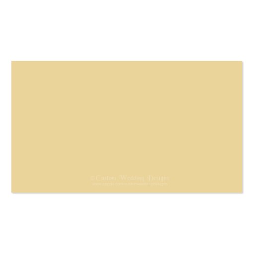 Custom Golden Yellow Wedding Gift Registry Cards Business Card Template (back side)