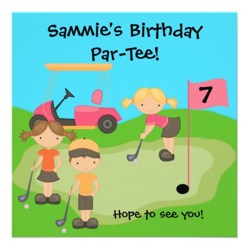 Custom Golf Outing Birthday Invitations