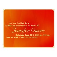 Custom Graduation Invitation : Orange Crush Postcards
