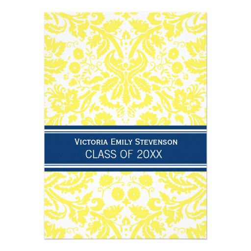 Custom Graduation Party Invitation Yellow Blue