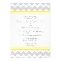 Custom Graduation Party Invitation Yellow Chevron