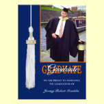 Custom Graduation Party Invite Blue/Orange Tassel invitations